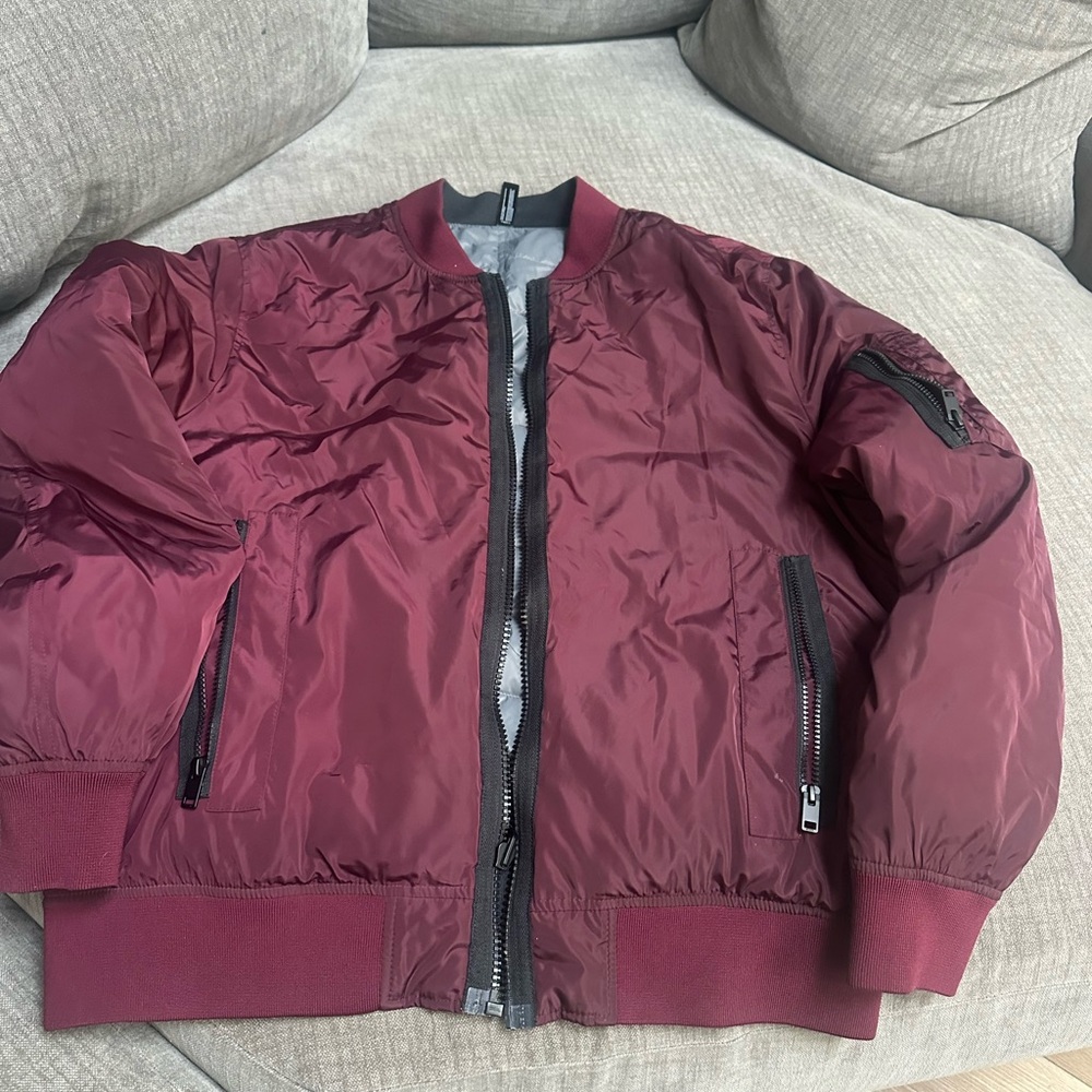 Express Burgundy Bomber Jacket